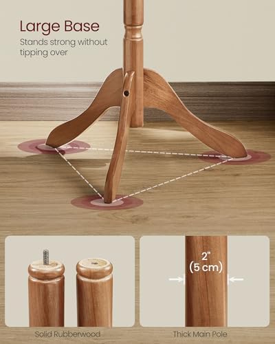 VASAGLE Freestanding Coat Rack, Rubber Wood Coat Tree - Image 4