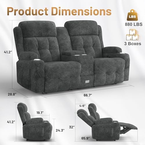 RV Loveseat Recliner Sofa, Home Theater Seating - Image 2