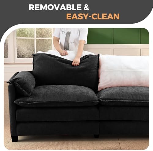 ELUCHANG 153" Oversized Modular Sectional Sofa, Comfy Chenille Cloud Couch - Image 6