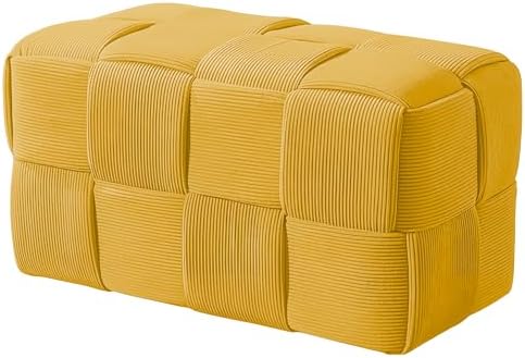 Cmishe 28" Rectangular Woven Corduroy Ottoman Footrest by Cmishe
