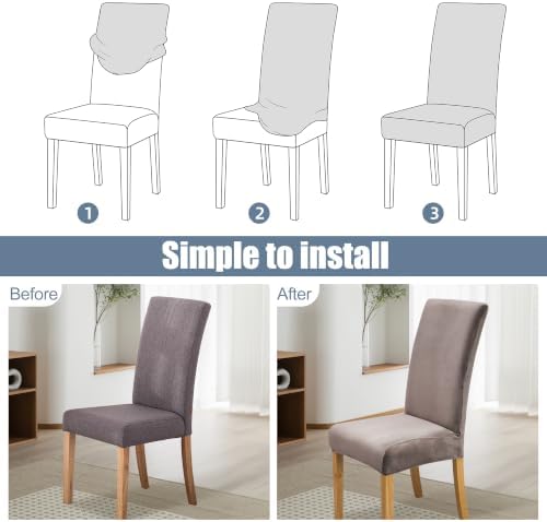 Dining Chair Covers, Stretch Seat Covers, Washable Furniture Protector - Image 4