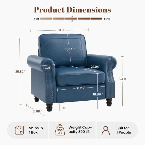 Kingfun Faux Leather Accent Chair - Image 2