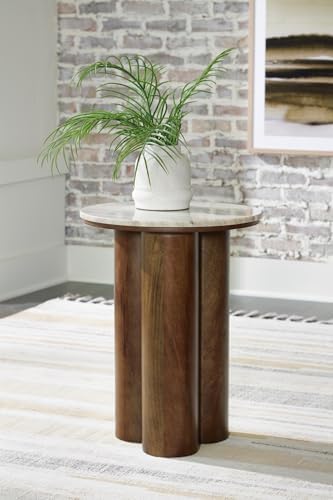 Signature Design by Ashley Accent Table, Warm Brown Wood Legs - Image 2