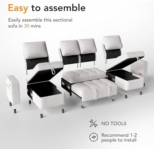 WEUP Modular Sectional Sleeper Sofa Bed, Pull Out Couch - Image 4