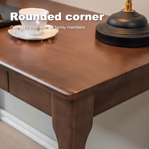 Solid Wood Desk with Drawers, Small Computer Desk - Image 6