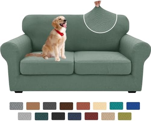 XINEAGE 3-Piece Stretch Loveseat Sofa Cover, Washable Couch Covers by XINEAGE