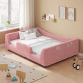 Full Floor Bed, Low Montessori Beds, Slats & High Rails, Upholstered Bed by HAUOMS
