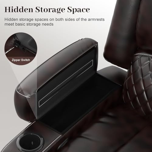 Yolsali 3 Seater Reclining Sofa, Reclining Couch Wall Hugger - Image 7