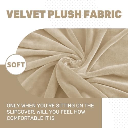 MAXIJIN Velvet Stretch Seat Cushion Covers Couch Cushion Cover - Image 3