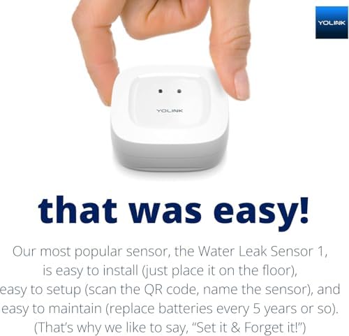 YoLink Water Leak Starter Kit: Hub + 6 Leak Sensor 1, LoRa Long-Range, - Image 5