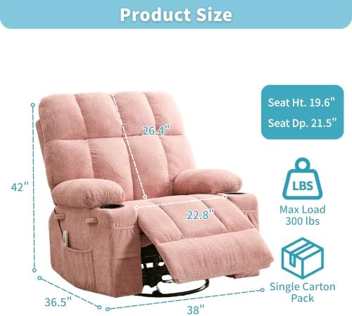 IDEALHOUSE Oversized Rocking Recliner Chair - Image 2