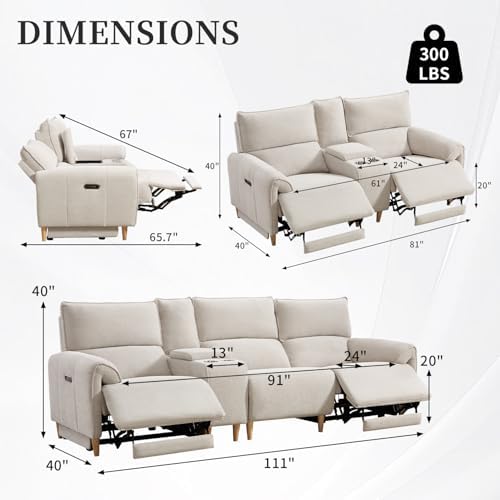 ANJ Power Recliner Sofa Cloud Couches - Image 2