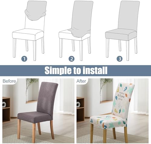 Dining Chair Covers, Stretch Seat Covers, Washable Furniture Protector - Image 4