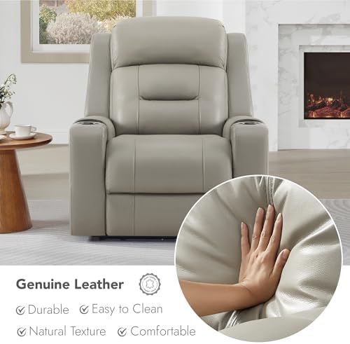 Watson & Whitely Oversized Genuine Leather Power Recliner Chair - Image 5