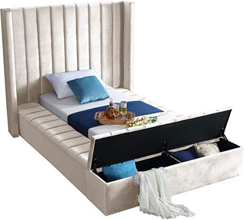 Meridian Furniture Kiki Collection Modern | Contemporary Velvet Upholsterd Bed - Image 4