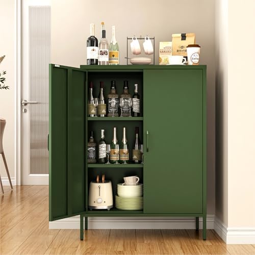Metal Locker Cabinet, 3 Tier Modern Storage Freestanding Sideboard - Image 4
