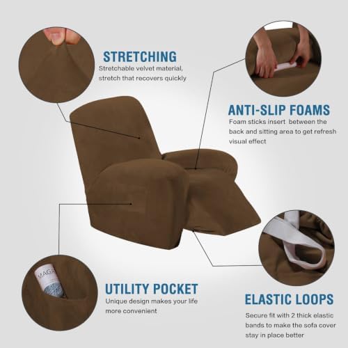 H.VERSAILTEX Stretch Recliner Slipcovers Recliner Chair Cover Sofa Furniture - Image 2