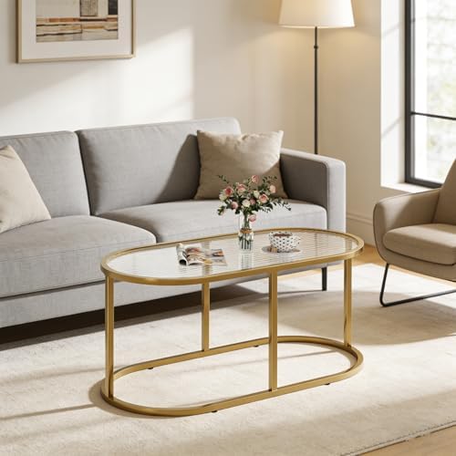 Coffee Table Gold Glass Coffee Table - Image 7