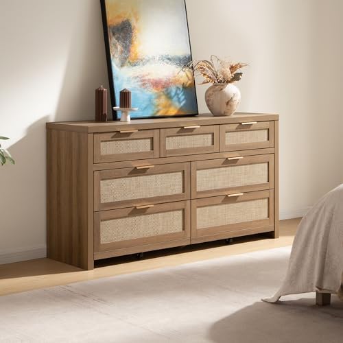 SICOTAS 7 Drawer Rattan Dresser - Image 5