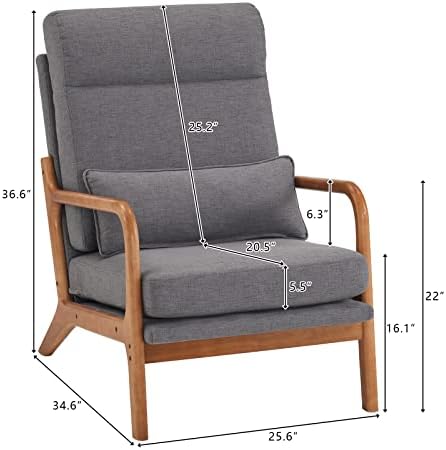 Karl home Accent Chair High Back Mid-Century Modern - Image 2