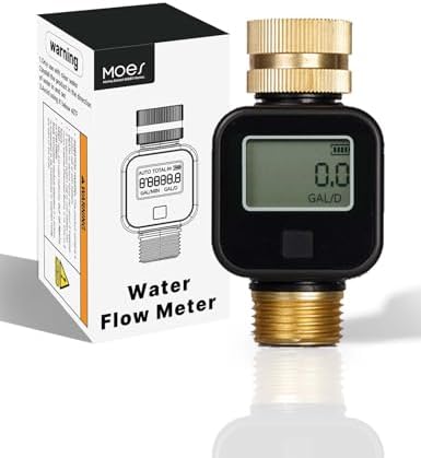 MOES Water Flow Meter with Brass Inlet & Outlet Measure Gallon Consumption by MOES