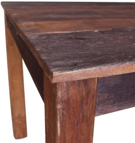 Solid Reclaimed Wood Dining Table 32.3"x31.5"x29.9" Rustic Mixed Recycled Wood - Image 7