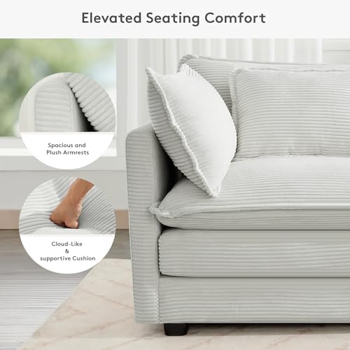 ROWHY 113'' Modular Sectional Cloud Couch, 5 Seater Corner Sofa Big Comfy - Image 3
