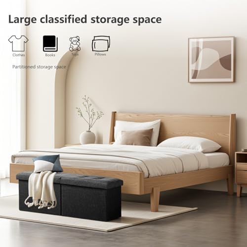 AmasSmile Footrest Ottoman Storage Bench - Image 4