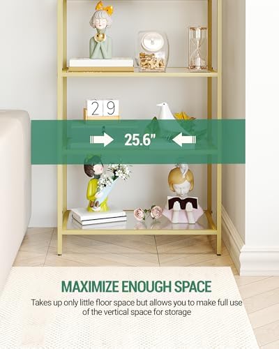 Hzuaneri Bookcase Bookshelf, Tempered Glass Bookshelves - Image 6