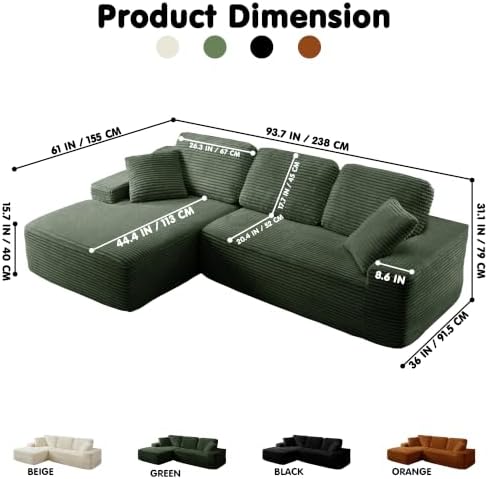 Modular Sectional Sofa, Convertible Sofa Bed, No Assembly Required Cloud Couch - Image 2
