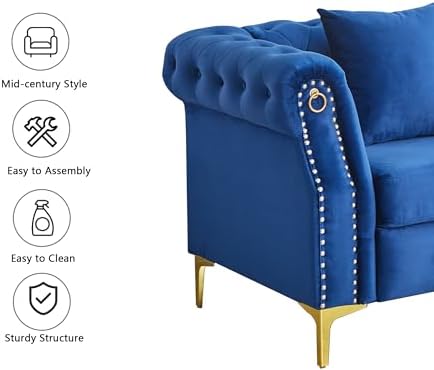 Hybition 3-Piece Living Room Sofa Set, Tufted Design - Image 6