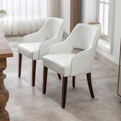 Faux Leather Upholstered Dining Chairs Set of 2 - Image 4