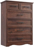 YANSNWO Walnut 6 Drawer Dresser by YANSNWO