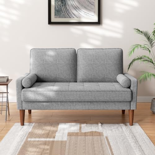 Light Grey 121 cm 2 Seater Sofa Small Sofa - Image 2