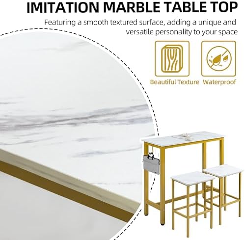 Finnhomy Bar Table Set, 39.3" Pub Table High Top Table, Rectangular Bar Height - Image 7