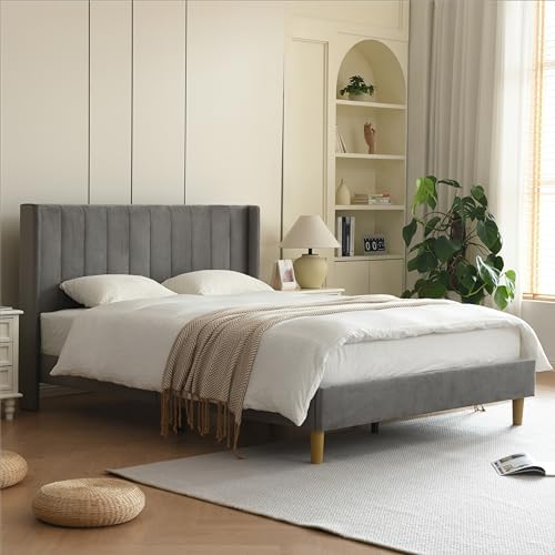 YUHUASHI Queen Bed Frame，Platform Bed by YUHUASHI