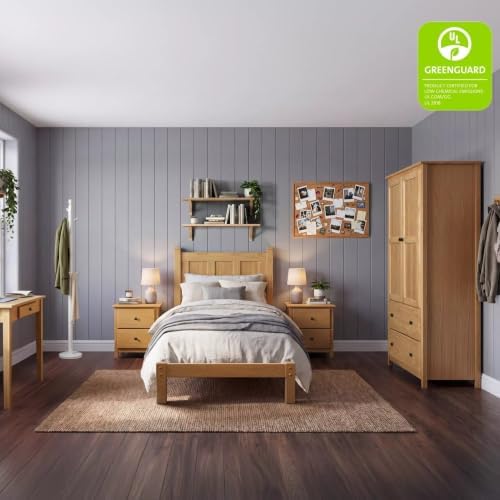 Grain Wood Furniture Shaker Panel Platform Bed, Natural Solid Wood - Image 3