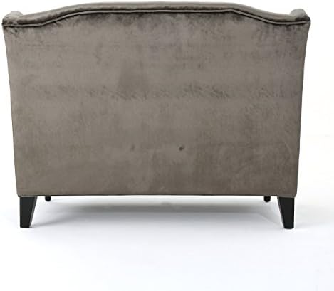 Modern Tufted Velvet Wingback Loveseat, Tufted Velvet 2 Seat Couch Sofas - Image 7