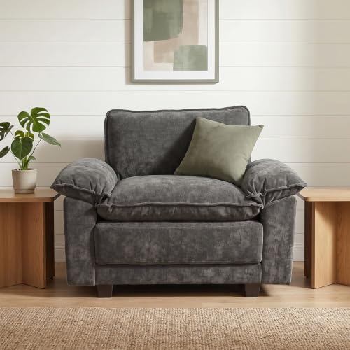 Modern Cloud Single Sofa, Comfy Chenille Couch - Image 3