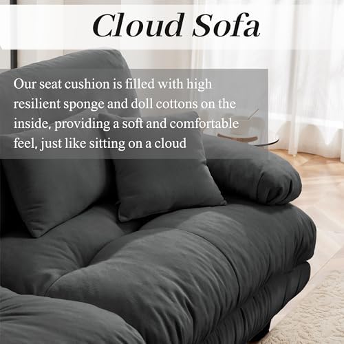 Modular Sectional Sofa for Living Room, Oversized 4 Seater Grey Sectional - Image 5