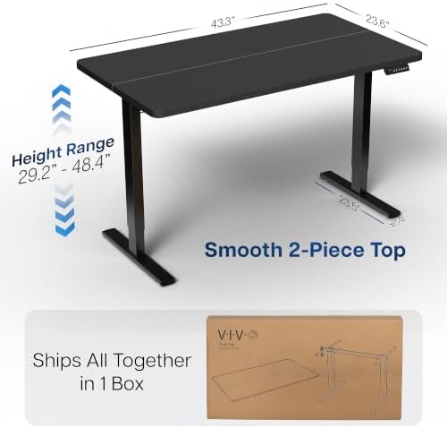 VIVO Black 43 x 24 in Standing Desk - Image 3