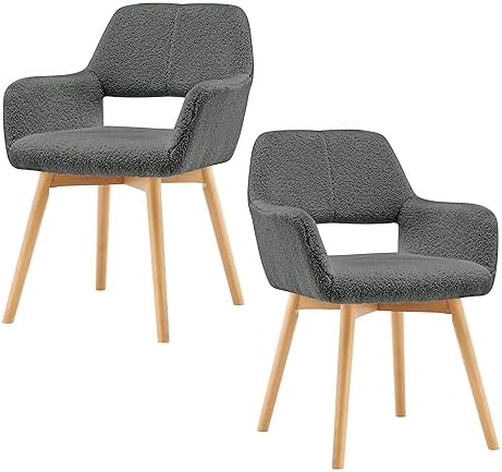 Mid Century Modern Dining Chairs Set of 2 & 4 & 6 Comfy Accent Chair by YEEFY