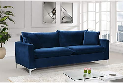 Meridian Furniture Naomi Collection Modern | Contemporary Black Velvet - Image 4