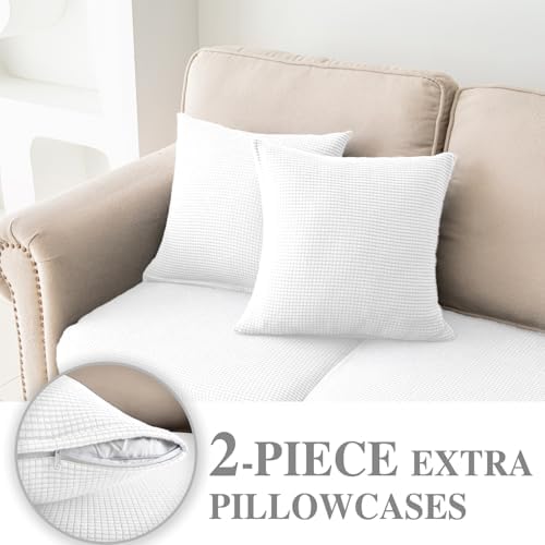 LA MEACK Couch Cushion Covers for Sectional Sofa L Shape Washable Separate Seat - Image 3
