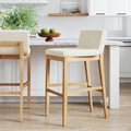 Nathan James Gracie Modern Upholstered Bar Stool, Wooden Bar Stool by Unknown