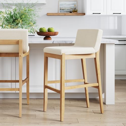 Nathan James Gracie Modern Upholstered Bar Stool, Wooden Bar Stool by Unknown