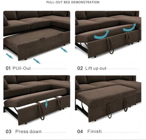 healthomse 82.5" Modular Sleeper Sofa Bed - Image 5