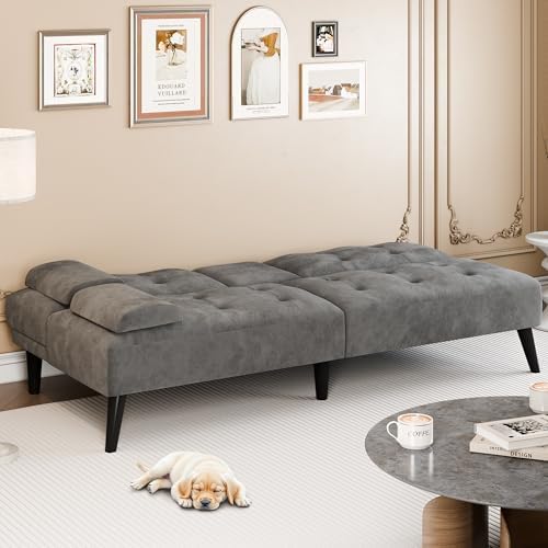 64" Futon Sofa Bed, Small Loveseat - Image 6