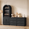 Fatmok Modular Coffee Bar with LED Lighting, Charging Station, Arched Wooden by Fatmok