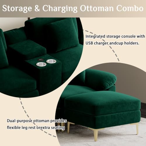 OUYESSIR 128" U-Shaped Sectional Couch - Image 6
